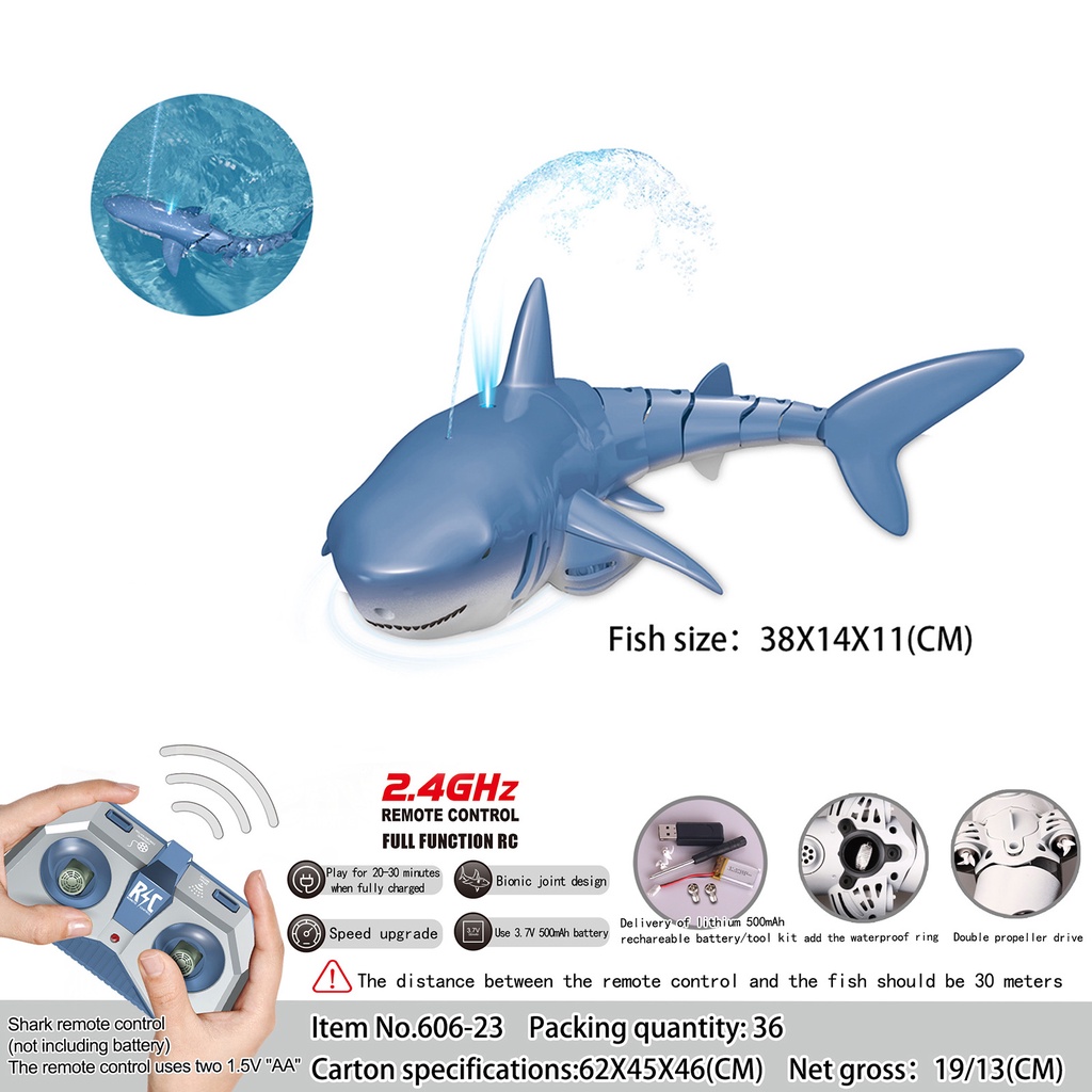 Đồ Chơi Thuyền Cá Mập Điện Tử Điều Khiển Từ Xa Độc Đáo Cho Bé
