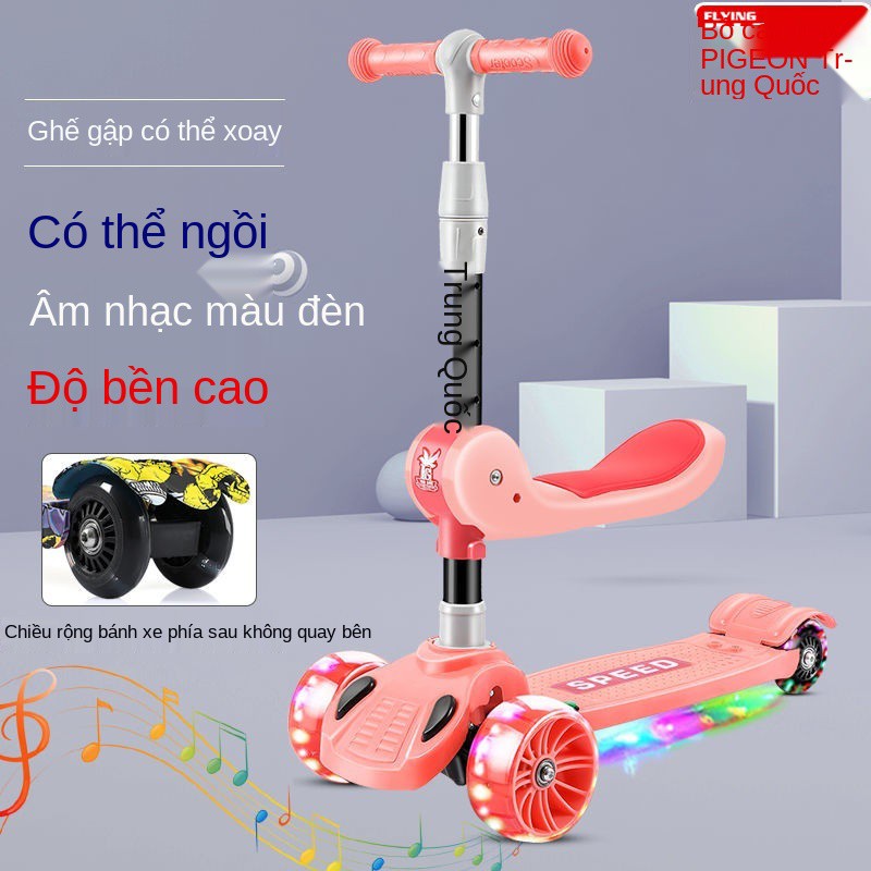 Xe trượt Scooter Trẻ em 1-3-6-8-12 tuổi có thể ngồi và đi cân bằng ba trong một