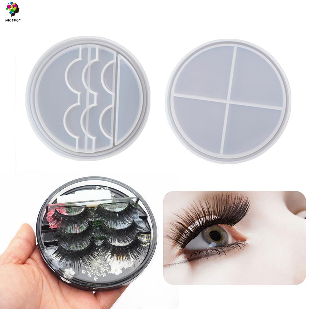 MIOSHOP Make Up Eyelash Storage Box UV Epoxy Eyelashes Display Tray Resin Mold DIY Crafts Cosmetic Container Jewelry Making Tools Handmade Silicone Mould