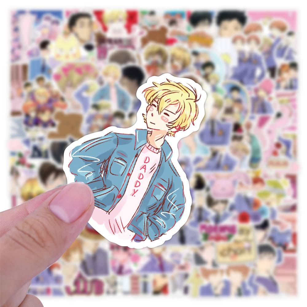 Y&P| Hình Dán Chống Nước Ouran High School Host Club Nhật Bản Anime Mũ Bảo Hiểm Máy Tính Xách Tay Hành Lý Dán Thiết Lập, 100 tờ