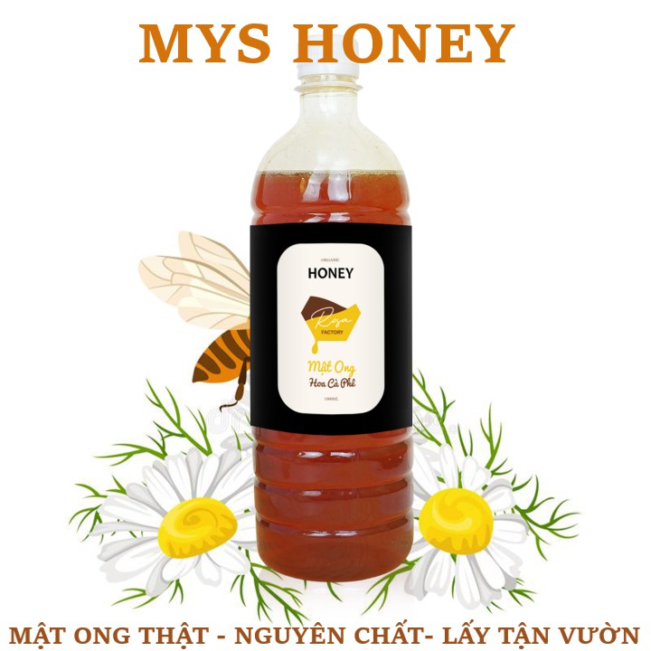 Mật ong cà phê  nguyên chất (SỈ&LẺ) 500 ml lít Mật ong thật Mys Honey