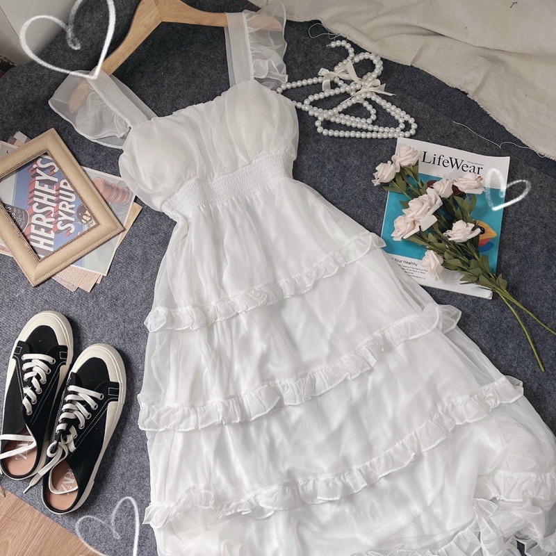🌻 MAXI TRẮNG TẦNG BÈO