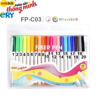 Bút viết calligraphy tiêu đề sổ tay bullet journal Fiber Pen Colokit FP-C03 bút fiber pen 20 màu