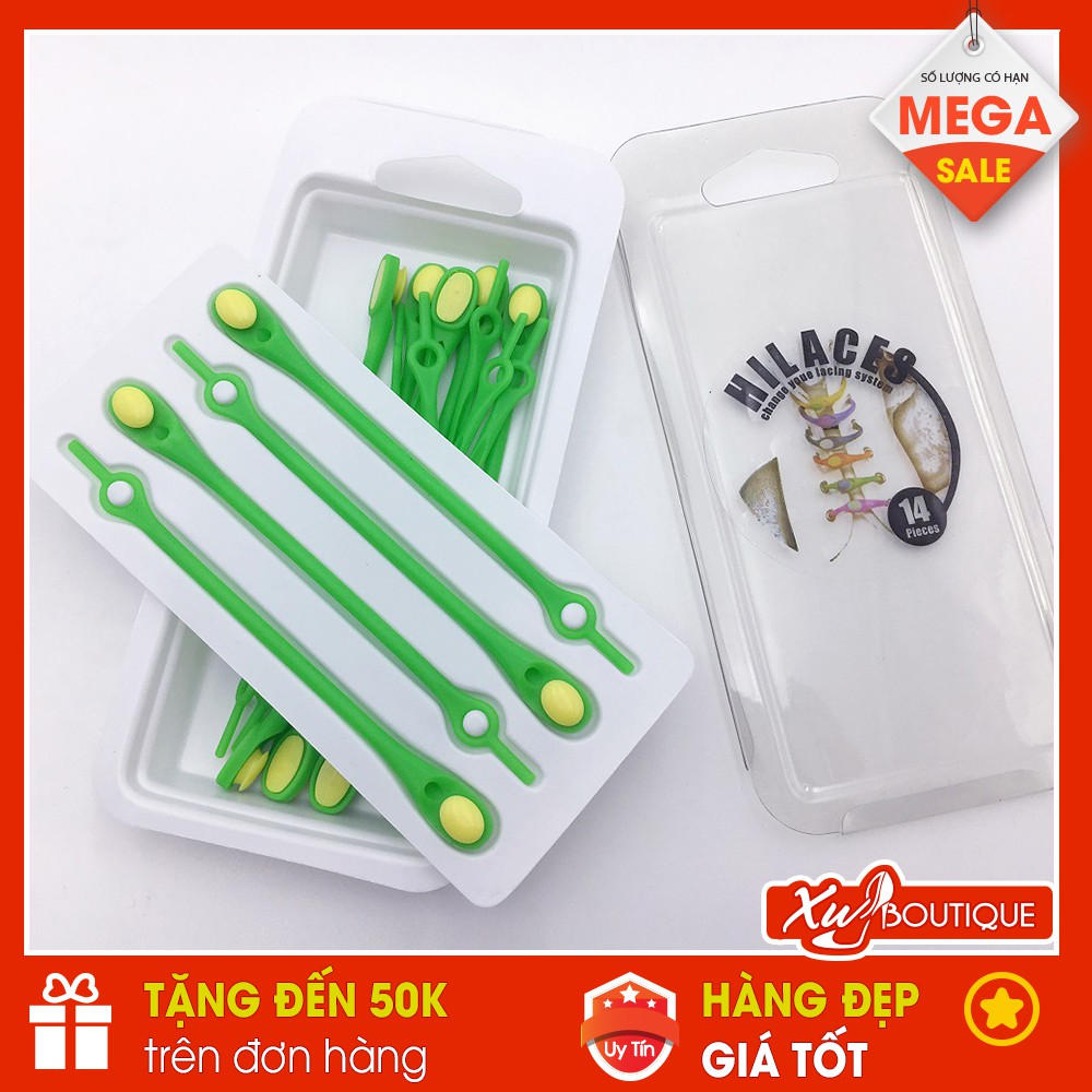 Dây Giày Cao Su Đàn Hồi Thông Minh Hilaces (MÀU XANH LÁ CÂY)