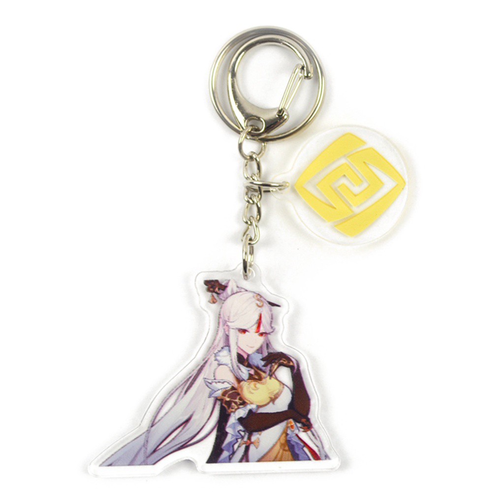 Móc Khóa Nhựa Acrylic Họa Tiết Hoạt Hình Genshin Dễ Thương 6cm