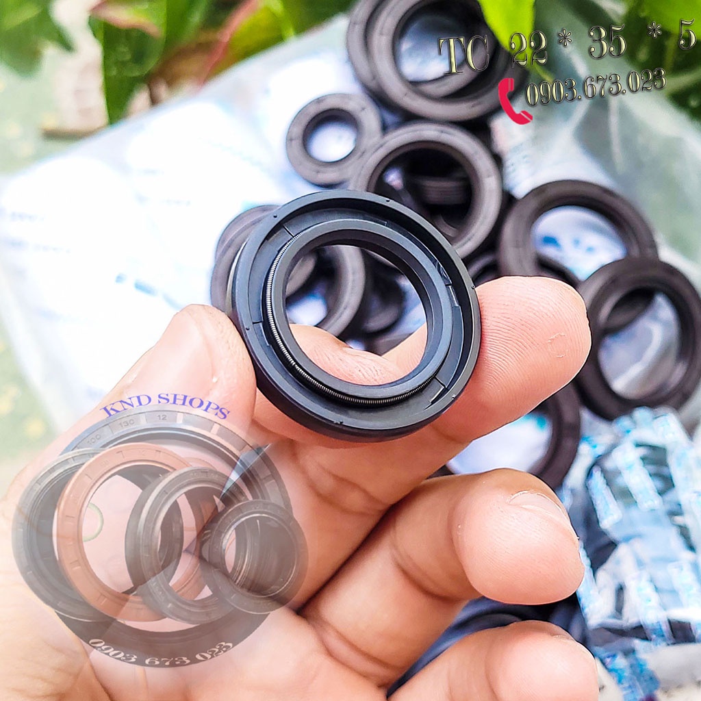 Phốt dầu OEM TC 22*35*5, Phốt chặn nhớt trục chuyên cho phụ tùng xe máy, máy sản xuất công nghệ | KND Shops