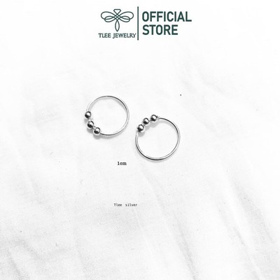 Khuyên tai bạc TLEE mic 3 bi cố định cá tính TLEE JEWELRY B0318