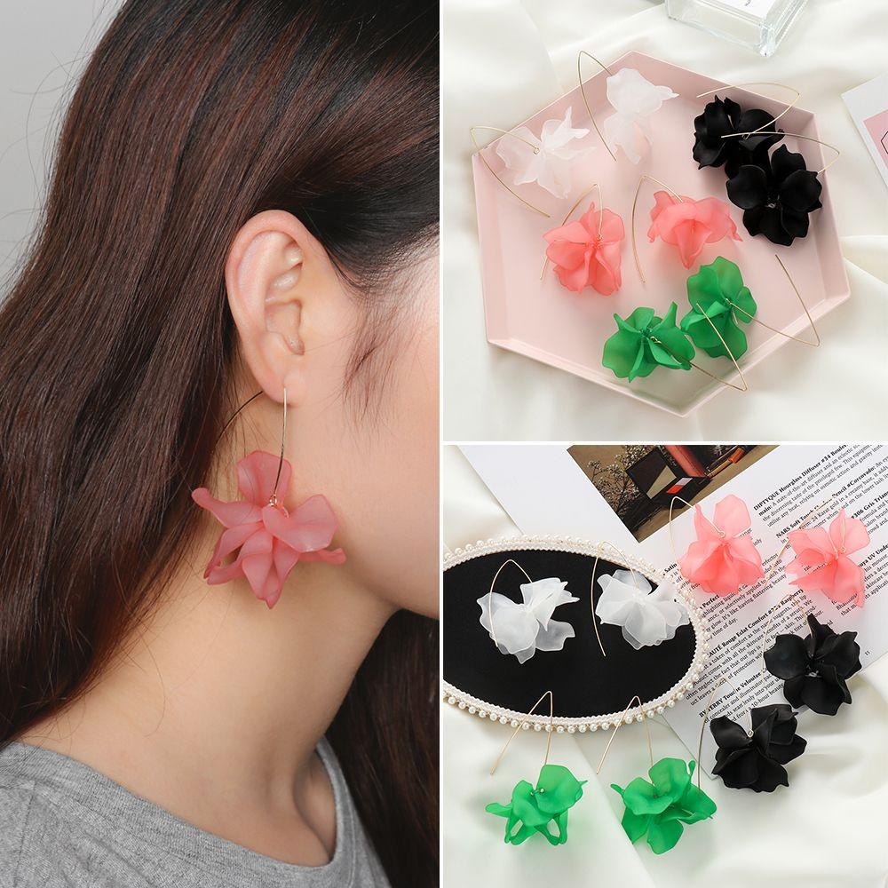 Khuyên Tai Xích Dáng Dài Họa Tiết Hoa Thanh Lịch Cho Nữ