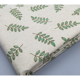VẢI BỐ THÔ CANVAS CÀNH LÁ STYLE NHẬT BẢN