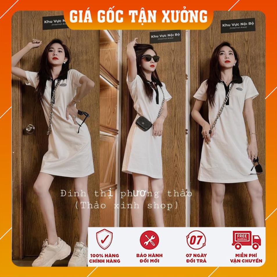 [FREESHIP] Đầm Polo Nữ Chữ Thêu ANNIE 🦋 Váy Nữ Cộc Tay Cổ Bẻ Chất Nỉ Tàu 🦋