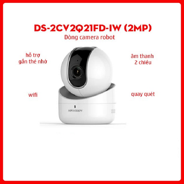 [Tặng thẻ nhớ 32Gb] Camera IP Hikvision DS-2CV2Q21FD-IW 2 MP Chính hãng - Xoay 360