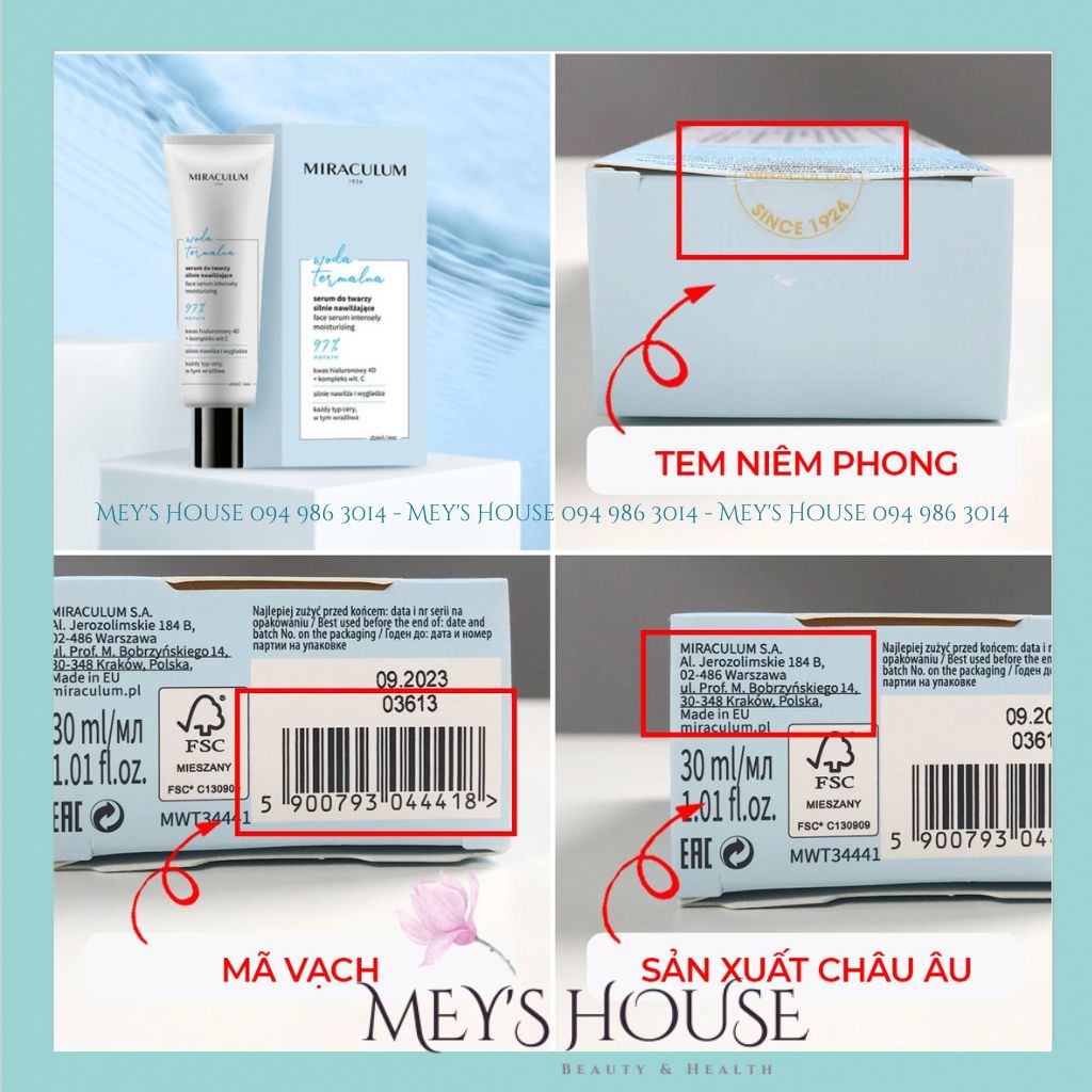 Serum Sáng Da, Serum dưỡng da, Serum HA Miraculum Woda Termalna Cấp Ẩm Phục Hồi 30ml