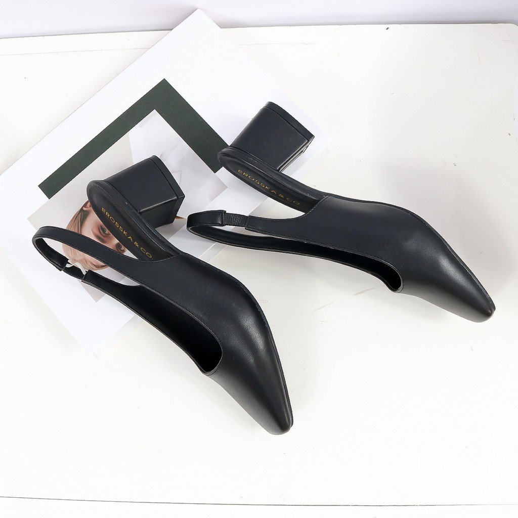 Carl & Ane -  Giày cao gót thời trang mũi nhọn phối dây hở gót cao 5cm _EL016