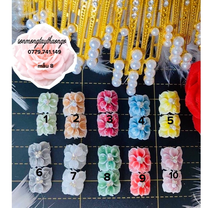 (hàng mới về)Hoa bột nail gắn móng chân dành cho Nail dễ thương