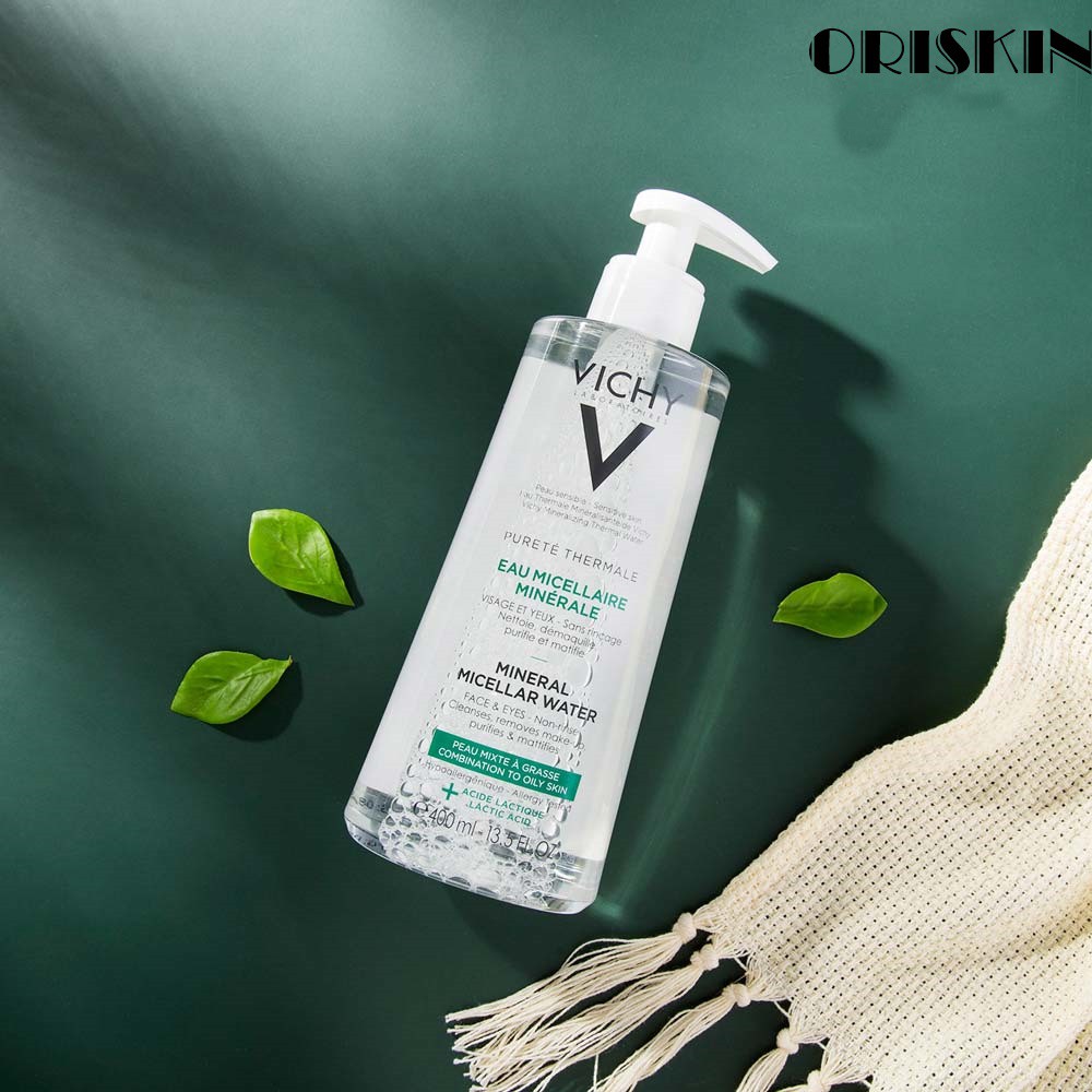 Vichy Chính Hãng- Nước Tẩy Trang Vichy Cho Da Bóng Dầu Và Da Hỗn Hợp Pureté Thermale Mineral Micellar Water 400Ml