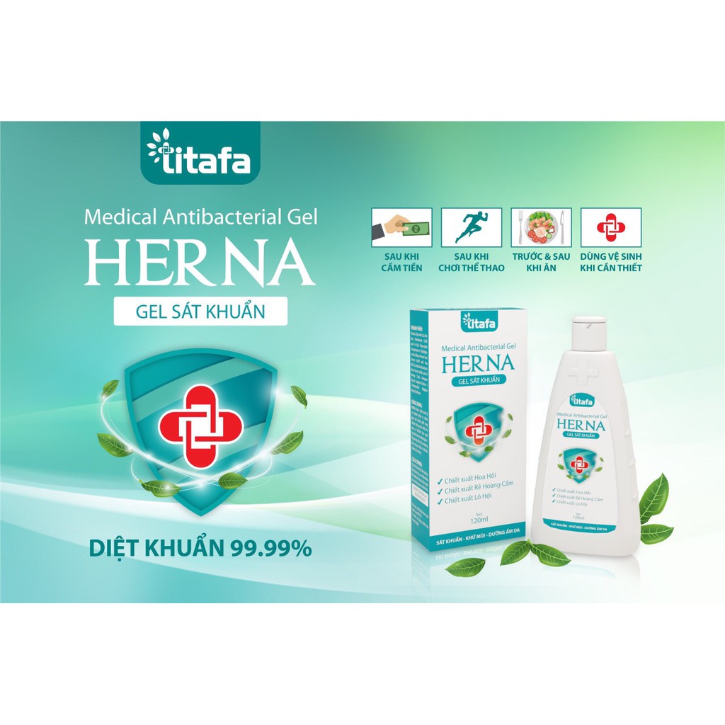 Gel Rửa tay sát khuẩn Nhập Khẩu Chính Hãng Chất Lượng HERNA 120ML | BigBuy360 - bigbuy360.vn