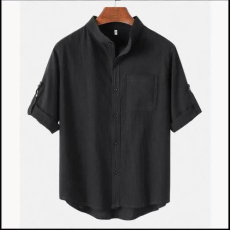 (NT) Áo Sơ Mi Nam Đũi Nhật Cổ Trụ (0) 2 111 | BigBuy360 - bigbuy360.vn