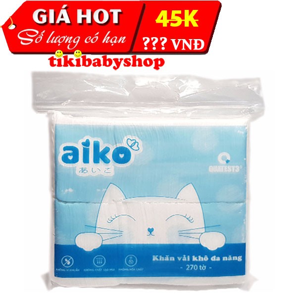 KHĂN VẢI KHÔ ĐA NĂNG AIKO - 300G