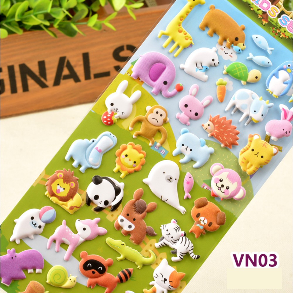 Sticker 3D chống thấm THẾ GIỚI CÔN TRÙNG dán cho bé đồ chơi dán giải trí học thêm về con vật động vật côn trùng