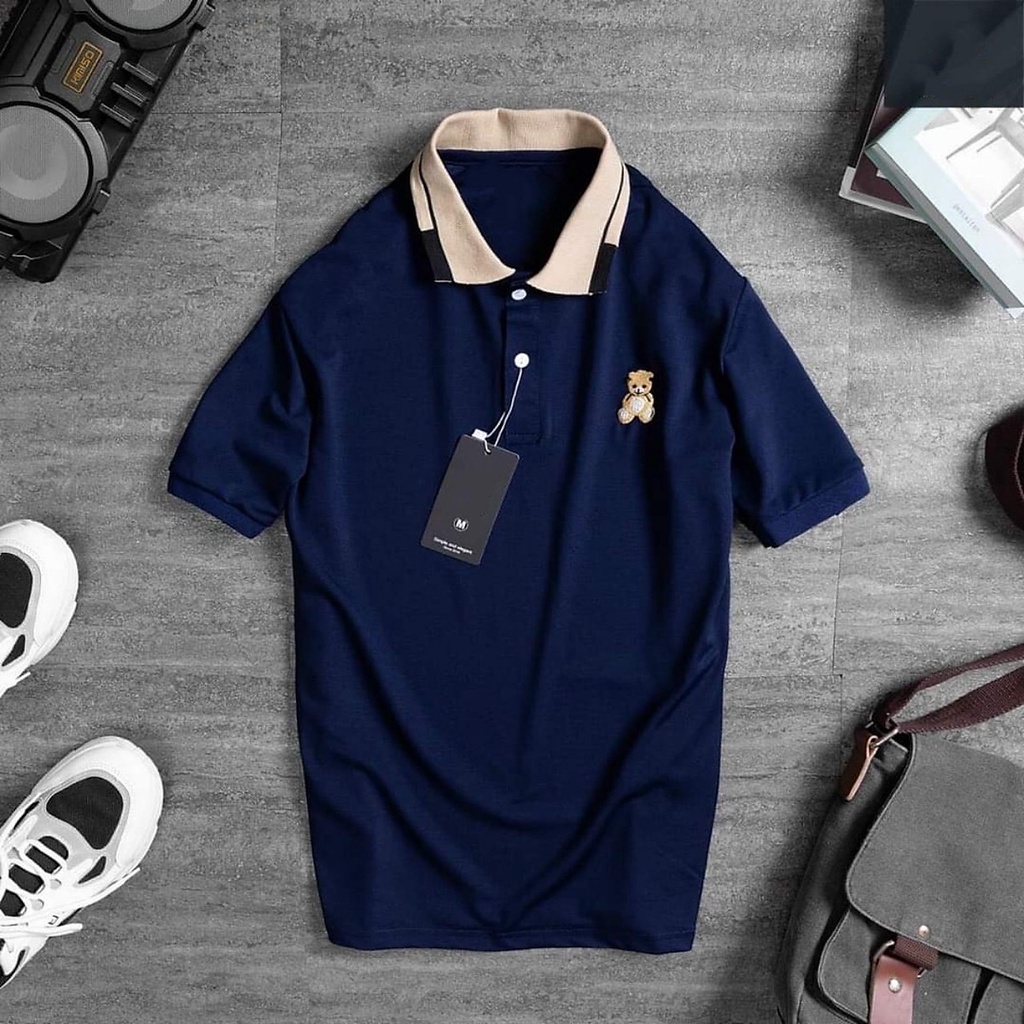 Áo thun nam polo cổ bẻ PL01, kiểu áo phông polo man chất liệu vải cá sấu cotton mềm mịn, logo thêu - Hàng Chính Hãng