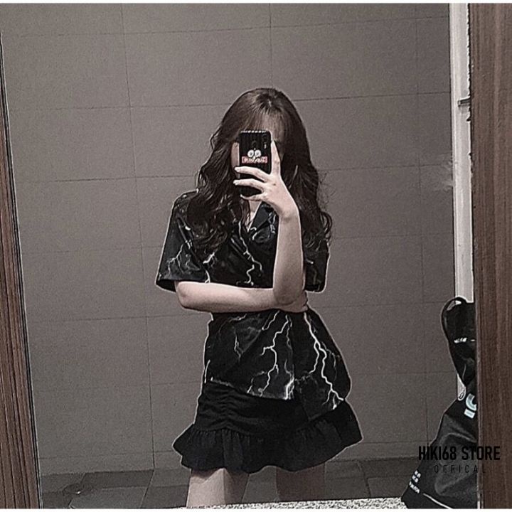 Áo Sơ Mi Tay Lửng Menden Sấm Xét Thunder Phản Quang Fulltag  Lụa Mềm 100% | BigBuy360 - bigbuy360.vn