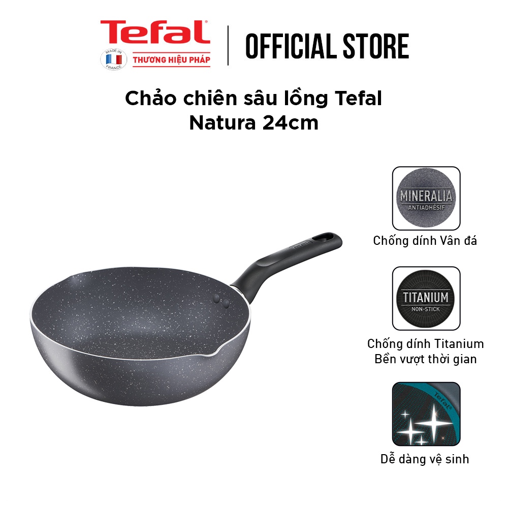 Chảo chiên sâu lòng vân đá Tefal Natura B2266495