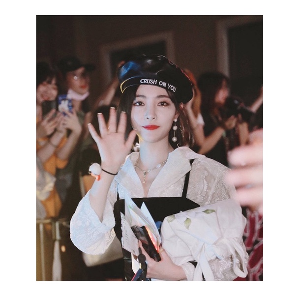 Nón beret crush on you đỏ đen - Mũ nồi phong cách Hàn - Maben