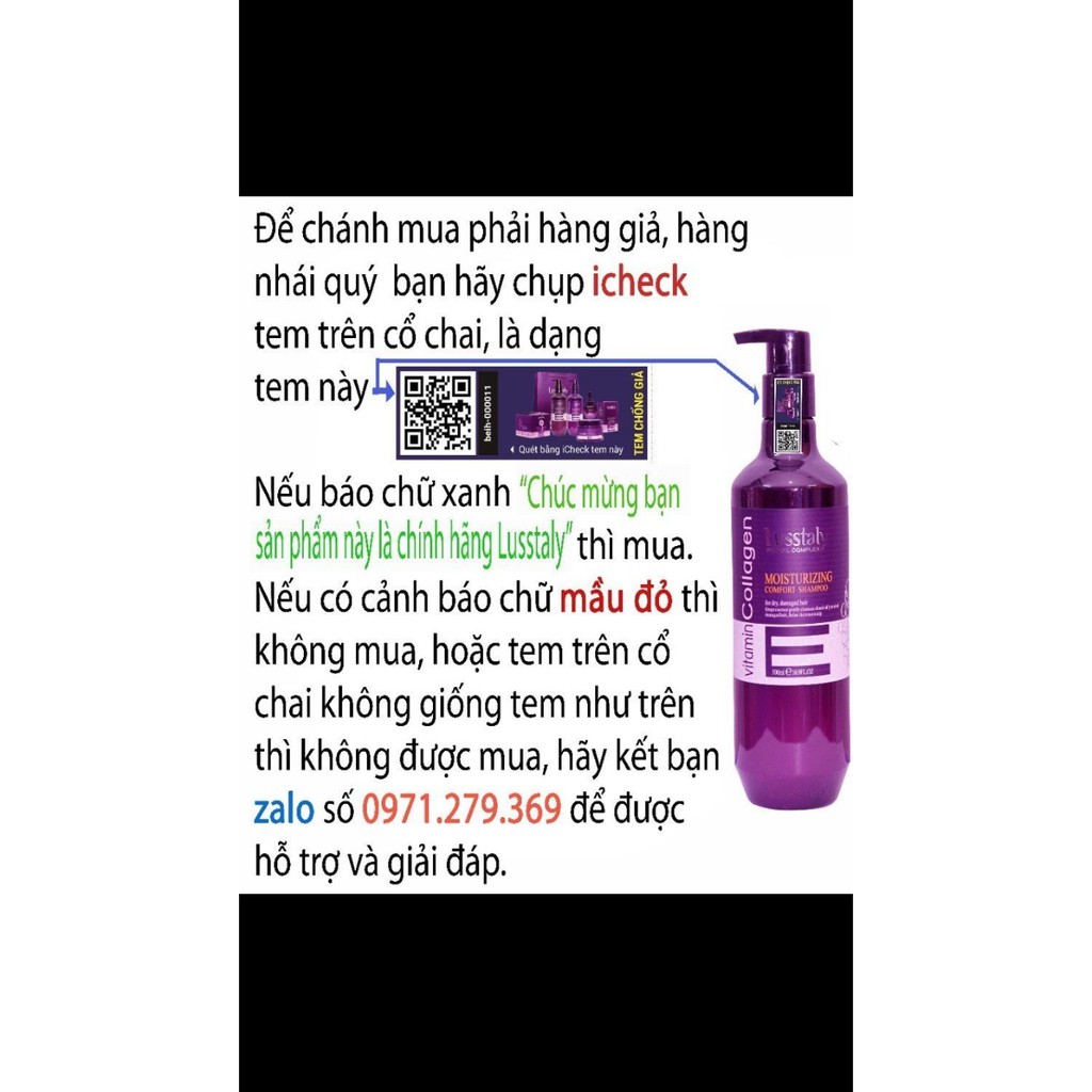 (HÀNG CHÍNH HÃNG 100%) Gội LUSSTALY COLLAGEN 500ml | BigBuy360 - bigbuy360.vn