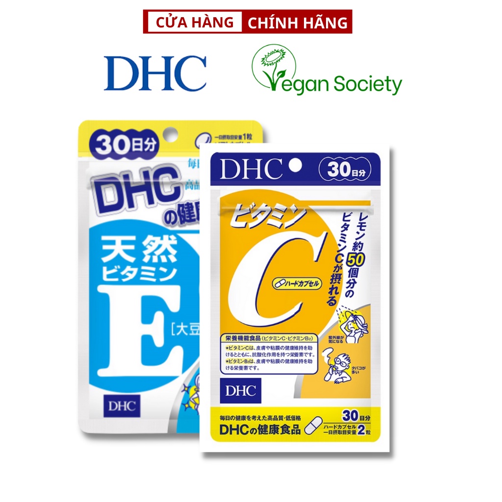 Combo Viên Uống DHC Trắng Hồng Và Mịn Màng 30 Ngày ( Vitamin E & Vitamin C )