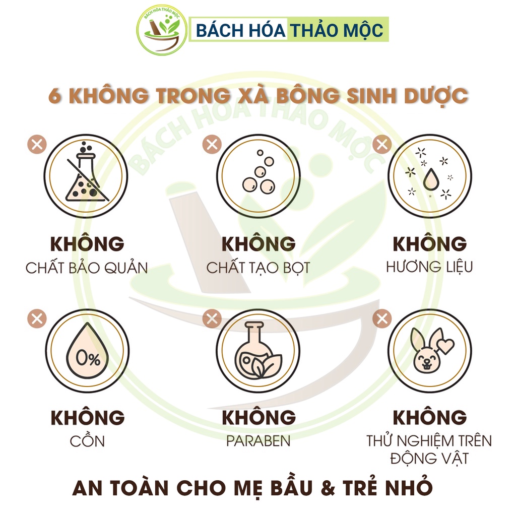 Xà Bông Sinh Dược Giảm Mụn Lưng 100% Thiên Nhiên Xà Phòng Mướp Đắng Nghệ 100gram