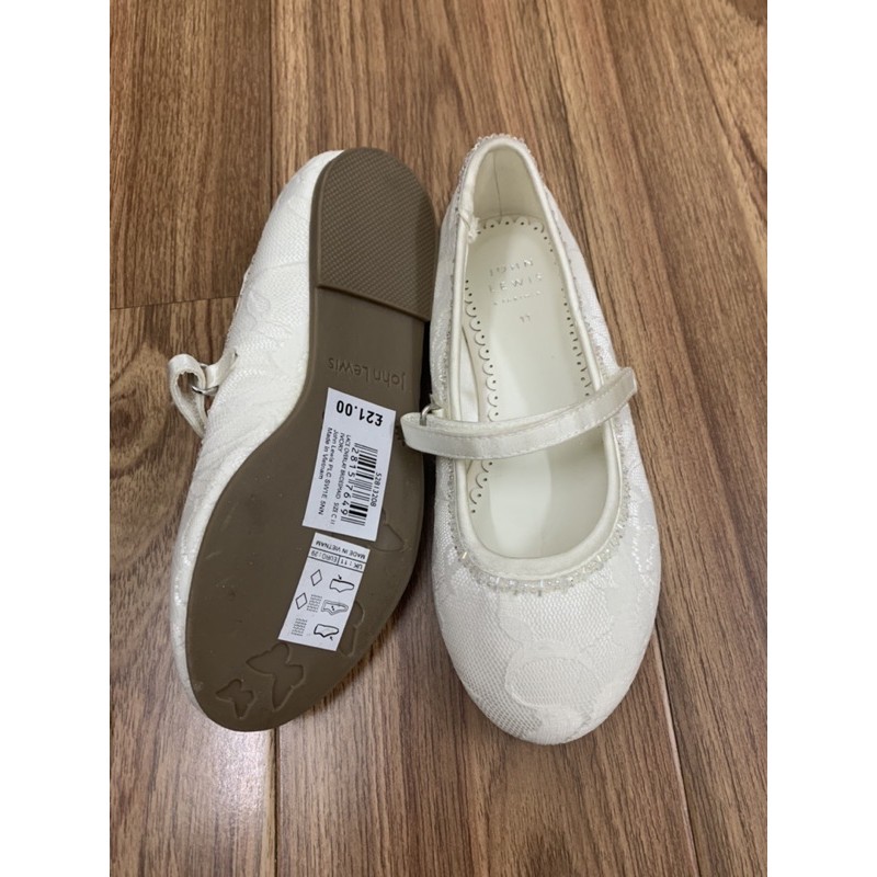 Combo kđr và giầy trắng đính cườm cho bé gái