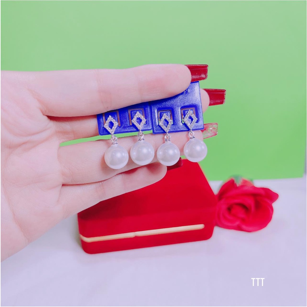 Bông tai nữ , kiểu dáng mẫu mới bạc ta , kết hợp trai nặng đẹp