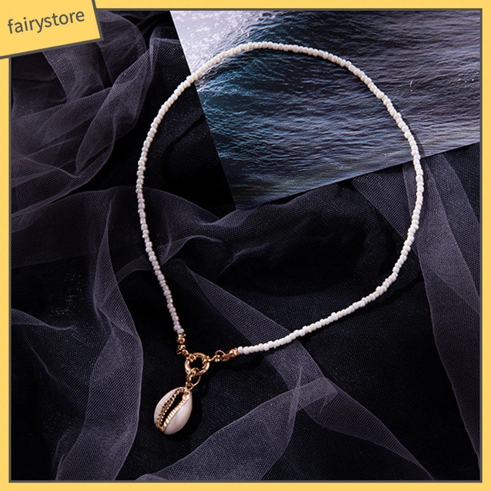 Dây chuyền phối mặt hình vỏ sò phong cách bohomian