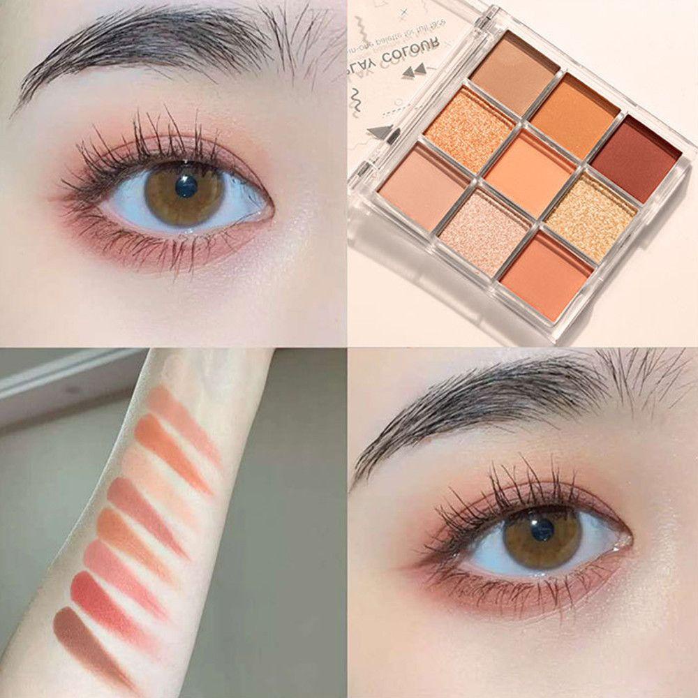 Bảng Phấn Mắt 9 Màu Sắc Hiệu Ứng Lì/ Ánh Nhũ Chống Nước Lâu Trôi