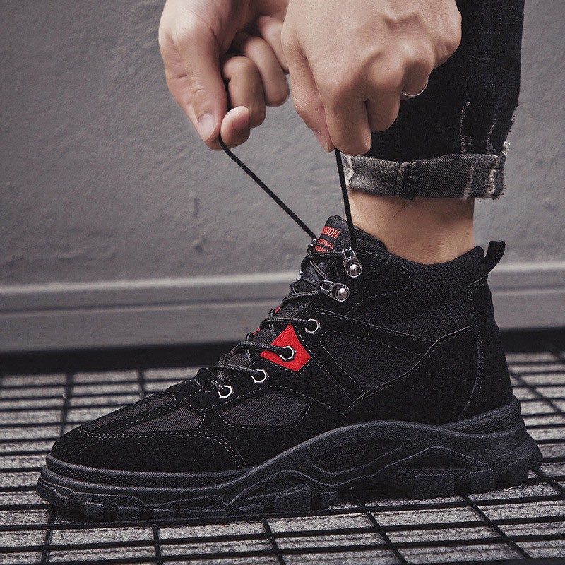 Giày Cổ Cao Nam RRStar31 Màu Đen Cực Chất - Giày Nam Thời Trang Phong Cách Bụi Bặm | BigBuy360 - bigbuy360.vn