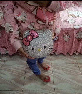 Túi Hello Kitty đính đá handmade
