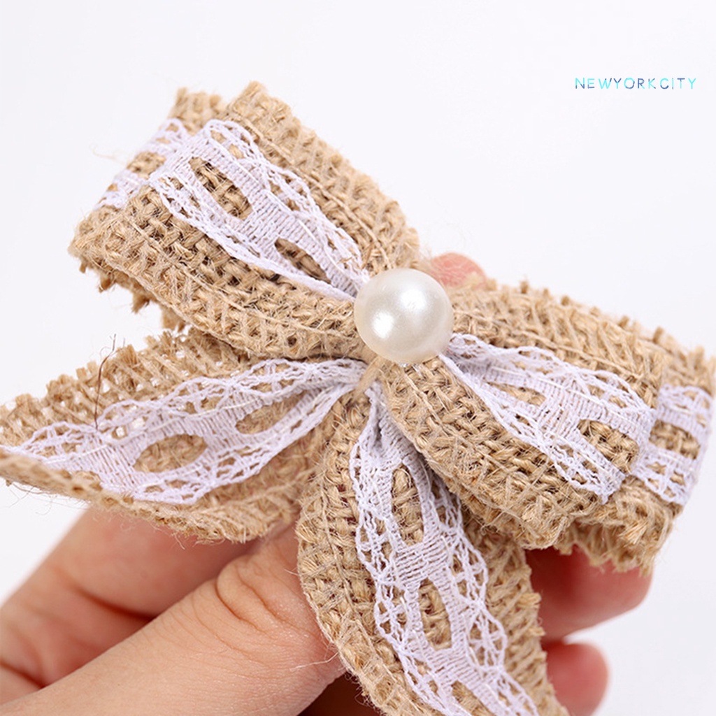 Ny-miếng Vải Lanh Thủ Công Thắt Nơ Hoa Mô Phỏng Đa Năng Thân Thiện Với Môi Trường Dùng Làm Quà Tặng Giáng Sinh