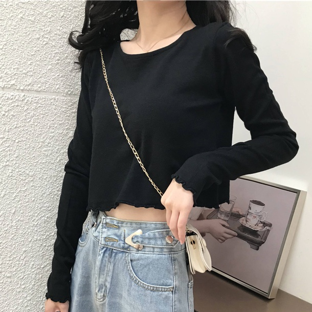 Áo Dệt Kim Tay Dài Màu Trơn Phong Cách Thời Trang Mới Dành Cho Nữ