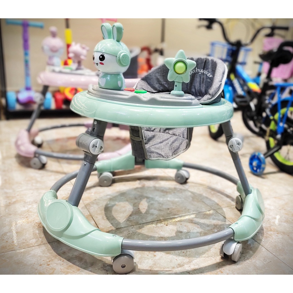 SIÊU PHẨM XE TRÒN TẬP ĐI 2IN1 BABY WALKER 619M CÓ BÁNH XE XOAY 360 ĐỘ KÈM NHẠC VUI NHỘN.
