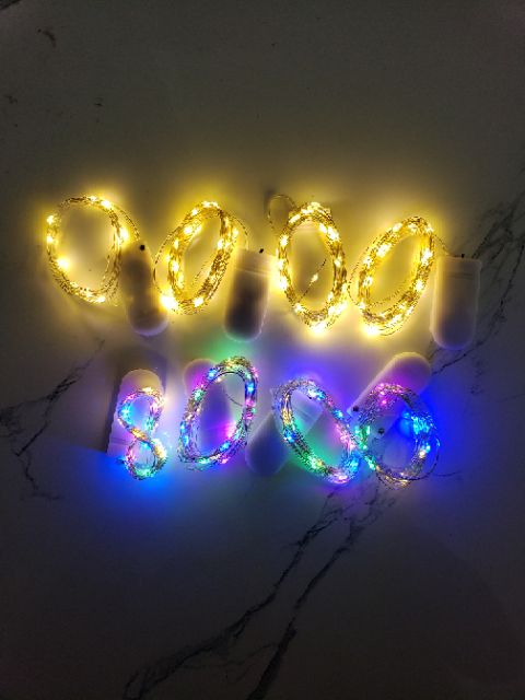 (Kèm pin CR2032) Đèn led đom đóm Fairy Light trang trí nhiều màu sắc, không nháy