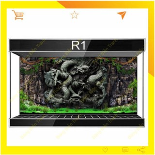 Tranh 3D dán bể cá mẫu rồng R1