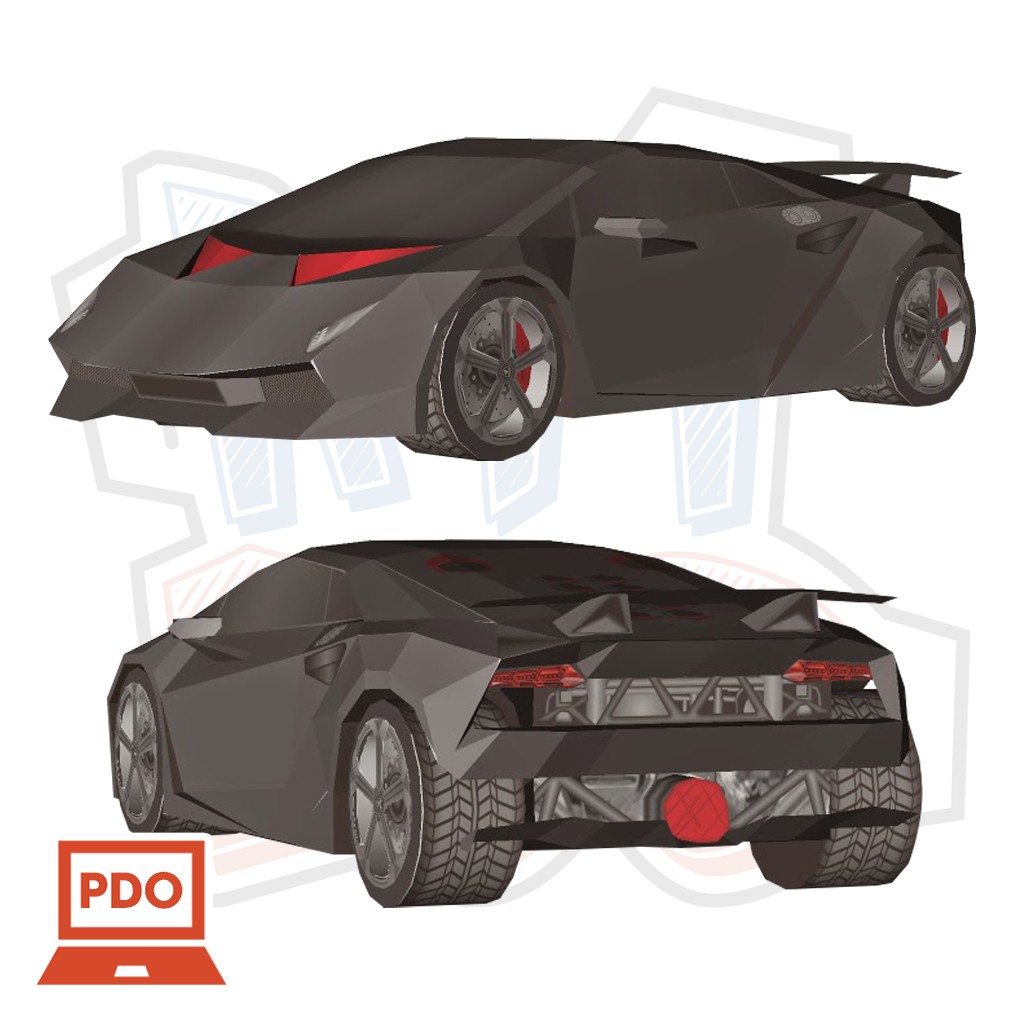 Mô hình giấy xe ô tô Lamborghini Sesto Elemento