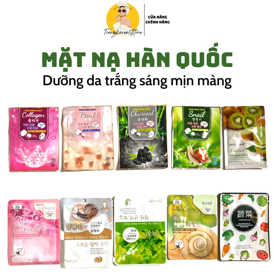 Mua 10 tặng 1 Mặt nạ hàn quốc trắng da mặt nạ thiên nhiên chống lão hóa mask thực vật 28ml
