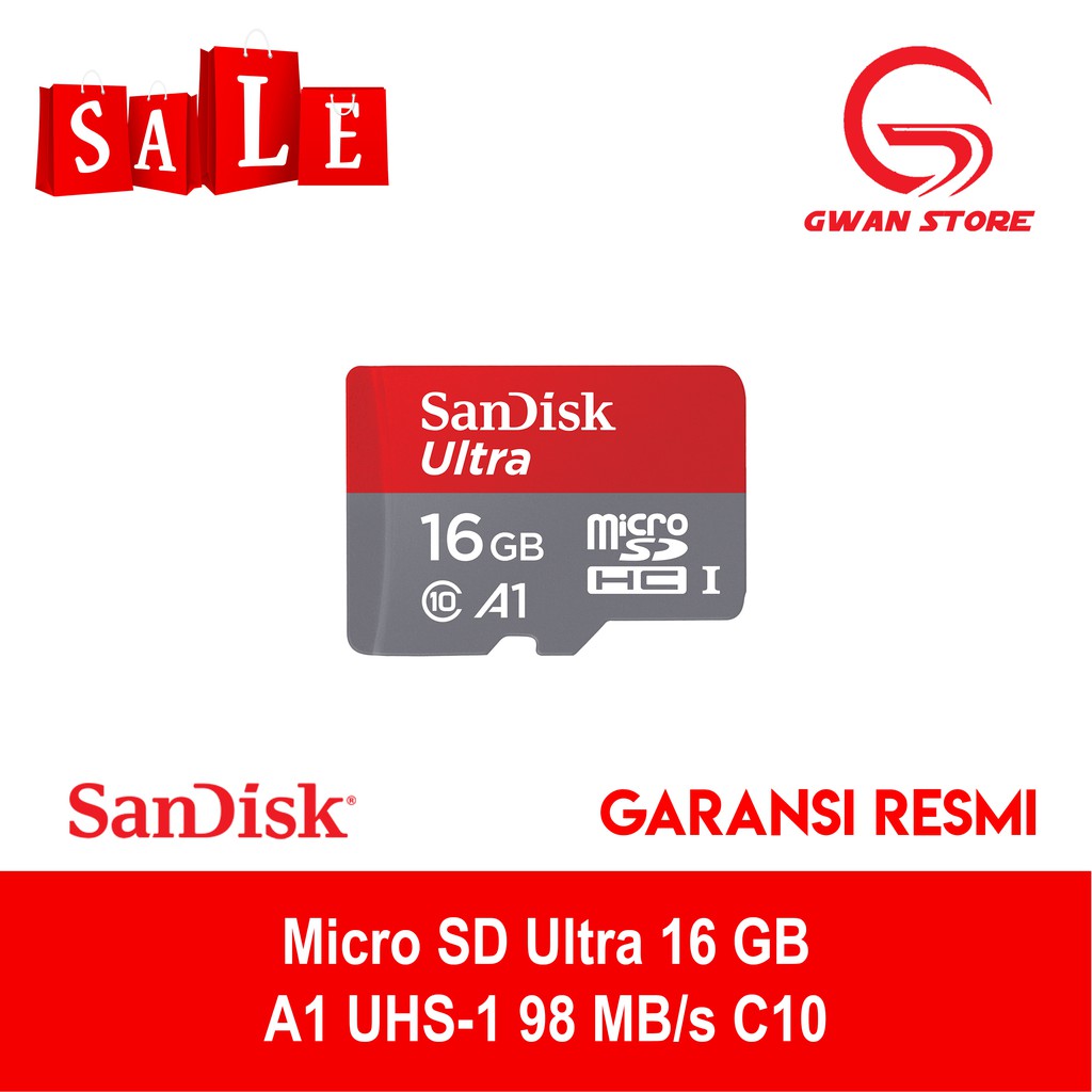 Micro Siêu Nhỏ Sandisk Ultra Microsdhc Uhs-i 16gb 98mbps A1 C10 Cho Điện Thoại Thông Minh