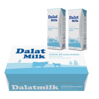 [Hoả Tốc TP Hà Nội] Thùng Sữa Đà Lạt Milk (DalatMilk) 180ml Đủ Vị: Đường, Ít Đường, Không Đường