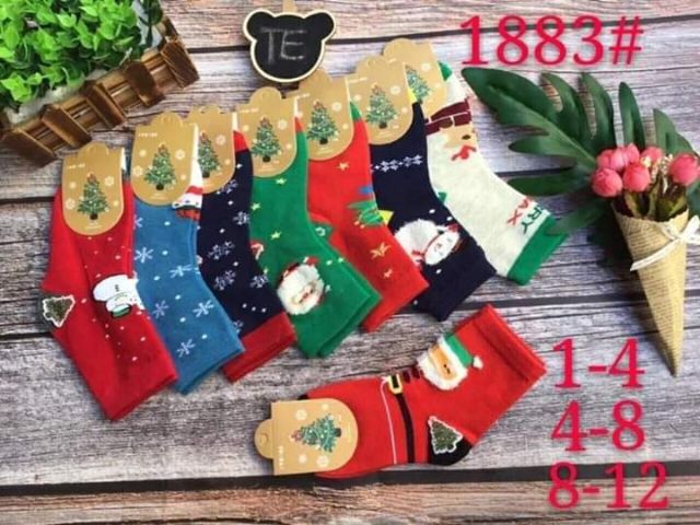 SÉT 10 ĐÔI TẤT NOEL CHO BÉ TỪ 1-12 TUỔI