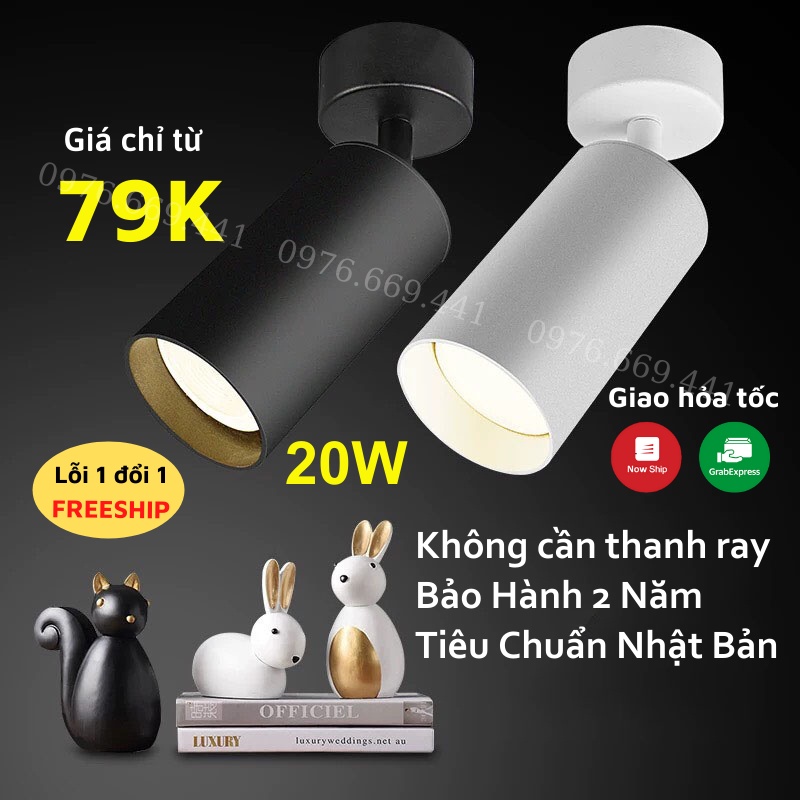 Đèn Rọi Tranh Kèm Đế Ngồi Lắp Sẵn Gắn Tường Trang Trí Shop Siêu Sáng Đèn