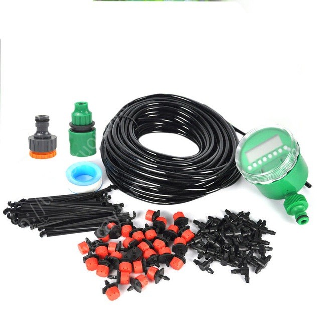 Bộ tưới cây tự động 20 đầu nhỏ giọt 8 tia kèm van nước hẹn giờ cao cấp