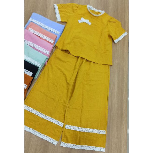 sp Set Đồ Bộ Mặc Nhà Phối Ren - Vải Lụa Tuyết Cao Cấp - Vải Dày Dặn - 8 Màu - Form Quần Ống Rộng Sang Chảnh | BigBuy360 - bigbuy360.vn