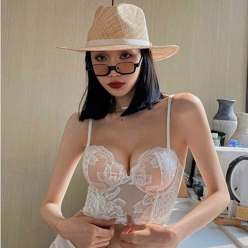 Áo lót ren bản to che mỡ lưng nâng ngực, Áo bra corset ôm body